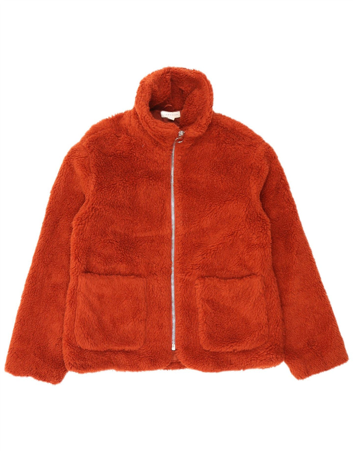Topshop Teddy Bear Veste coupe-vent surdimensionnée pour femme UK 10 Petit Orange