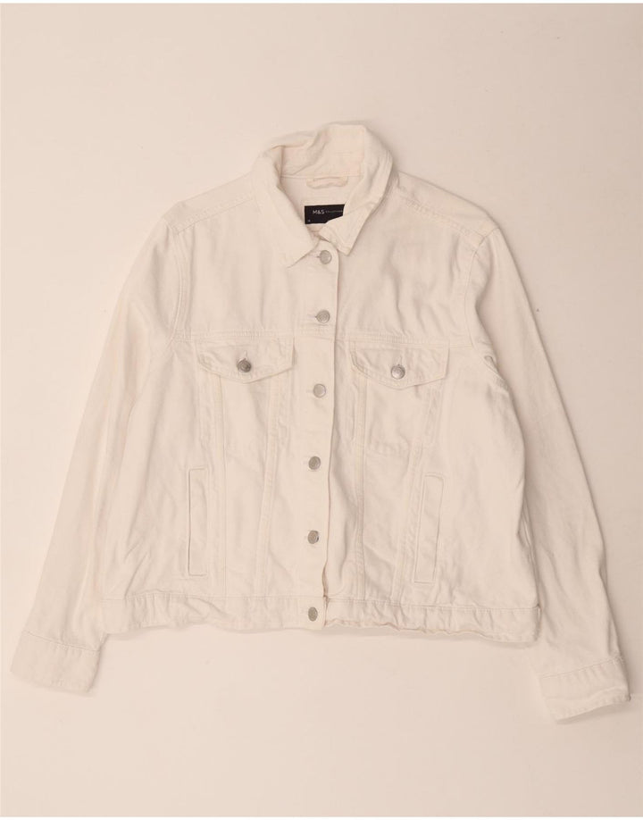 Marks & Spencer Veste en jean pour femme UK 18 XL Coton blanc