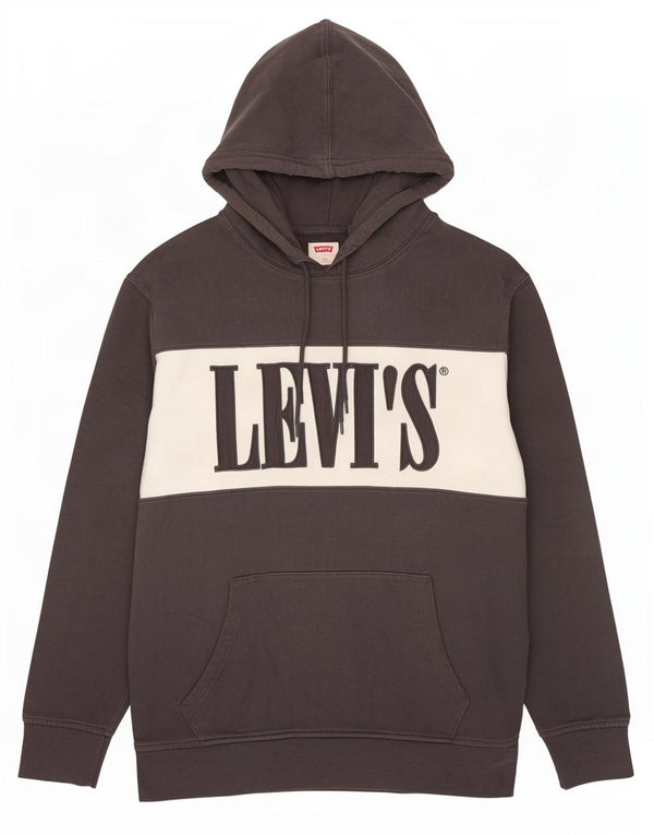 Levi's Pull à Capuche Graphique Homme Gris Moyen Coton Colorblock