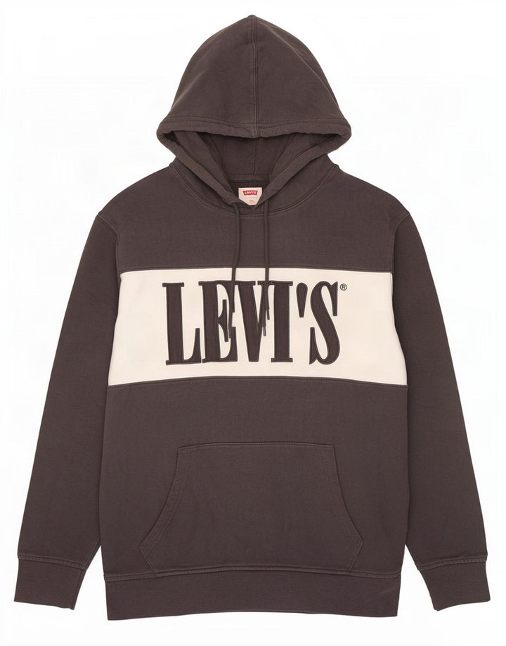 Levi's Pull à Capuche Graphique Homme Gris Moyen Coton Colorblock