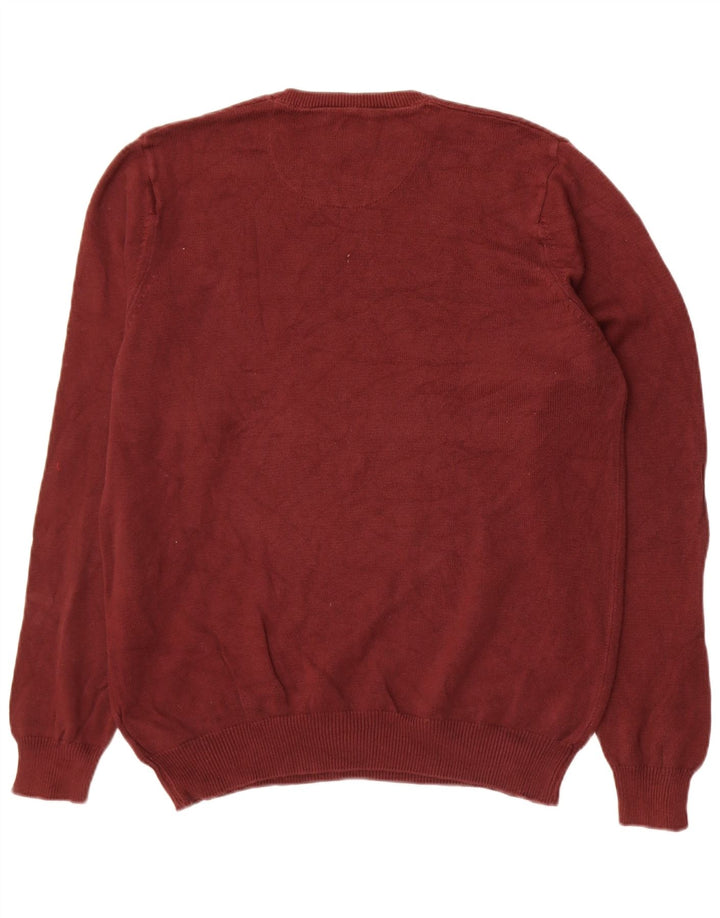 Marks & Spencer Pull à col rond coupe classique pour homme Bordeaux moyen