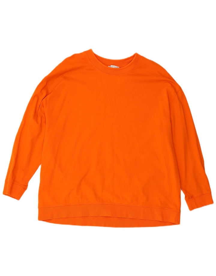 ZARA Femme Sweatshirt Jumper UK 16 Large Orange Coton