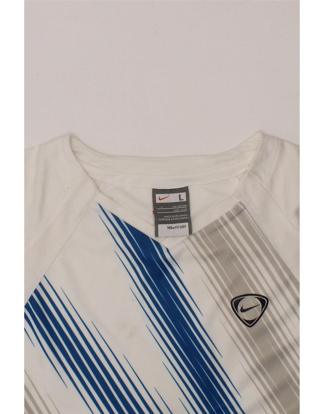 NIKE Boys T-Shirt Top 12-13 Years Large  White Colourblock Polyester Vintage Nike and Second-Hand Nike from Messina Hembry 