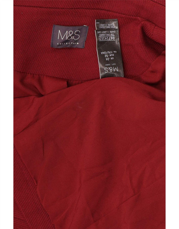 Marks & Spencer Veste blazer 1 bouton pour femme UK 24 4XL Bordeaux Polyester