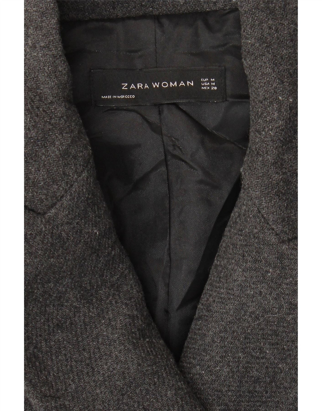 ZARA Manteau croisé pour femme UK 12 Gris moyen