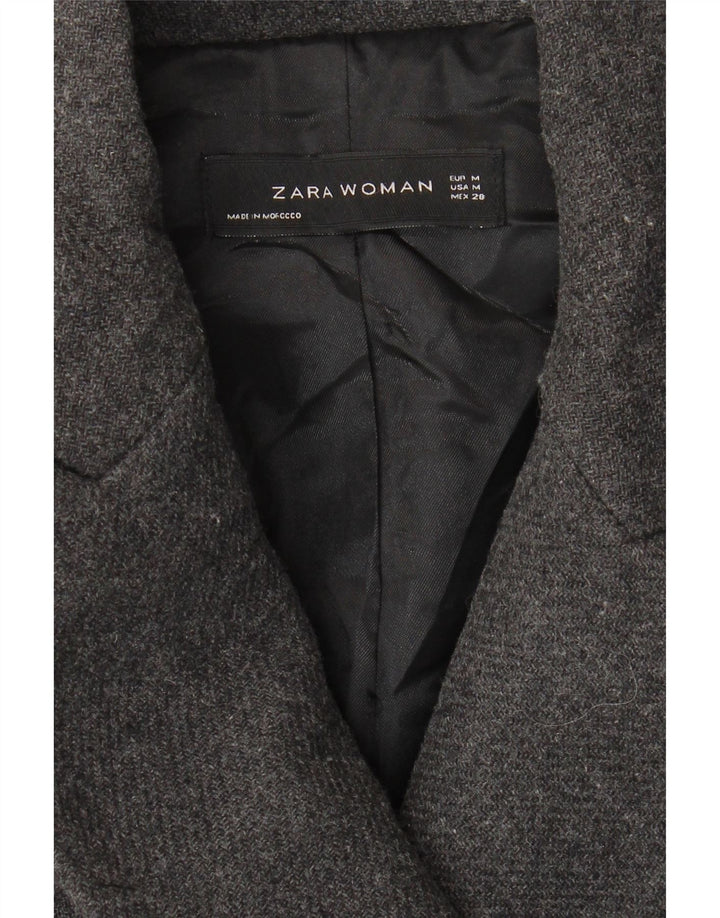 ZARA Manteau croisé pour femme UK 12 Gris moyen