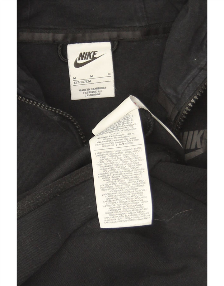 Nike Garçon Zip Sweat à capuche 10-11 ans Coton Noir Moyen