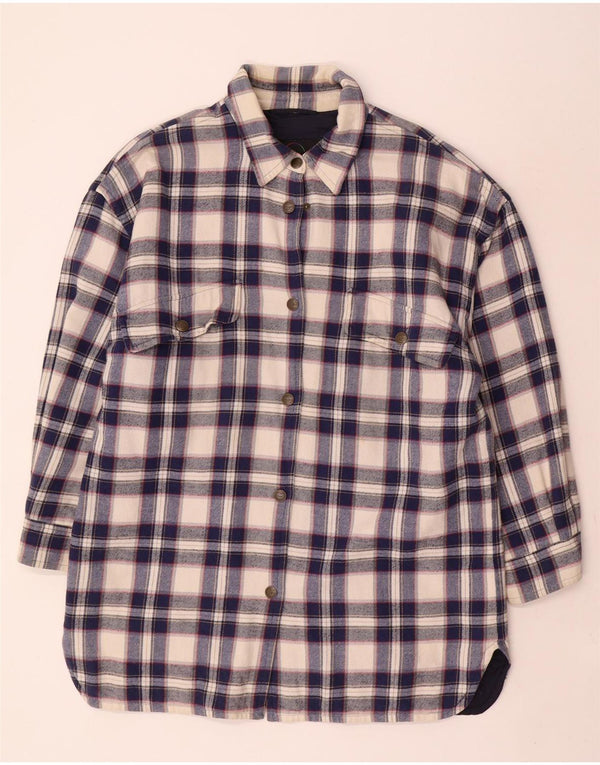 Bogner Chemise en flanelle Lumberjack pour femme US 14 XL Bleu marine à carreaux en coton