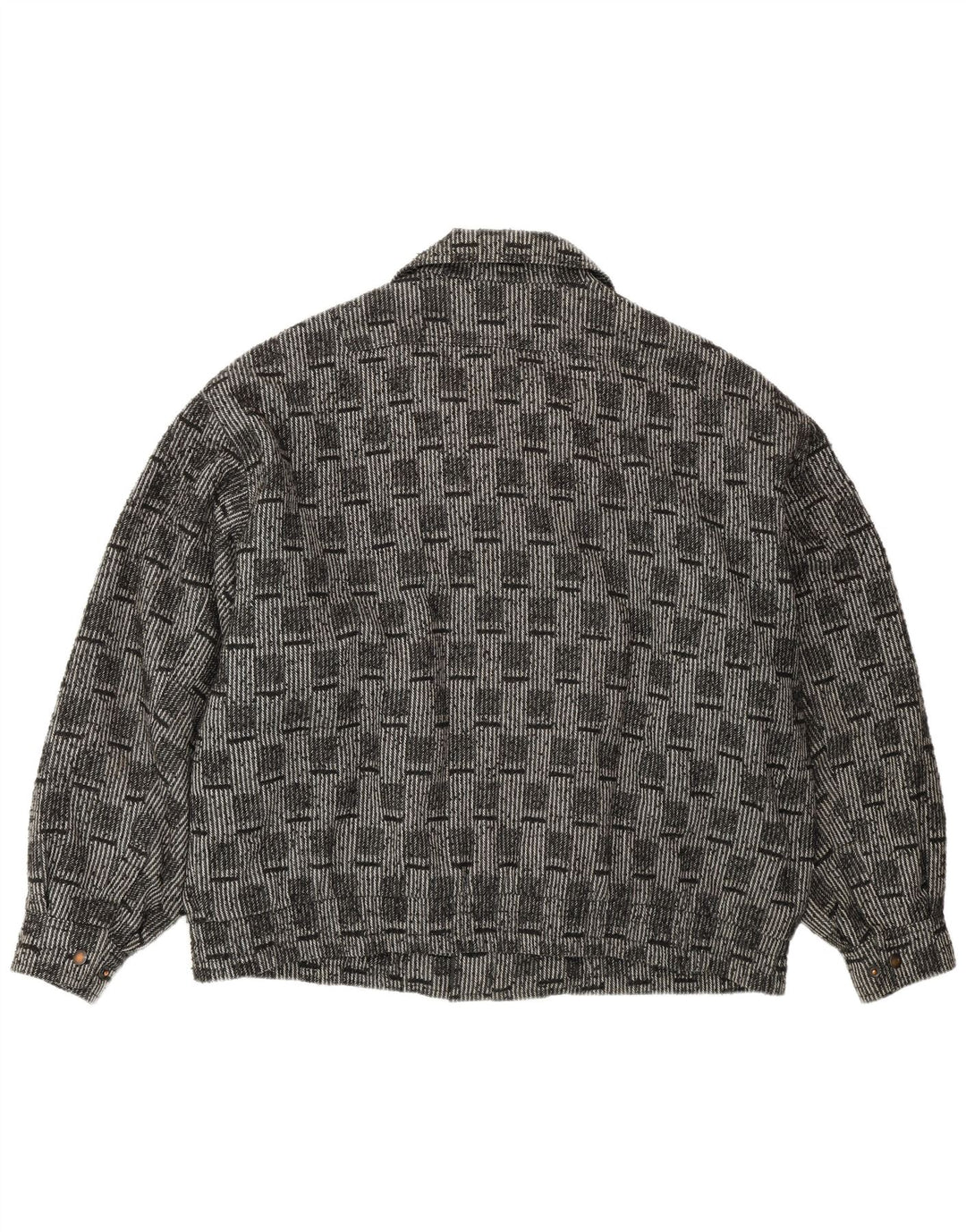 VINTAGE Veste Bomber Homme IT 52 XL Laine à Carreaux Gris