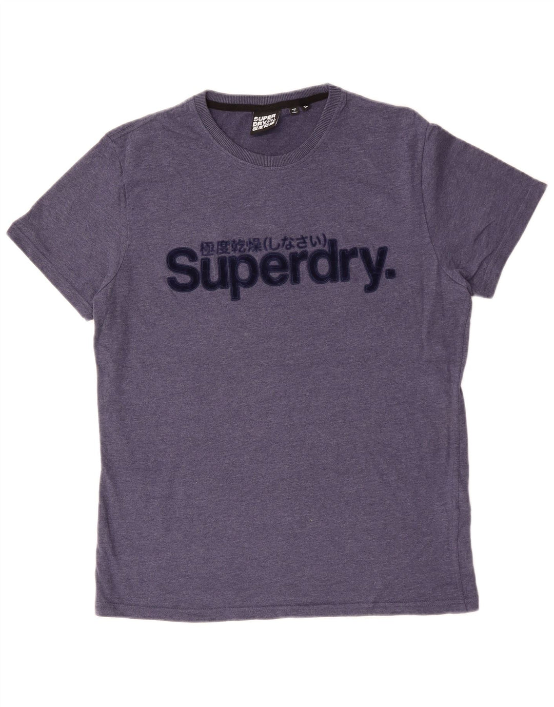 SUPERDRY T-Shirt Graphique Homme Top XL Bleu Coton