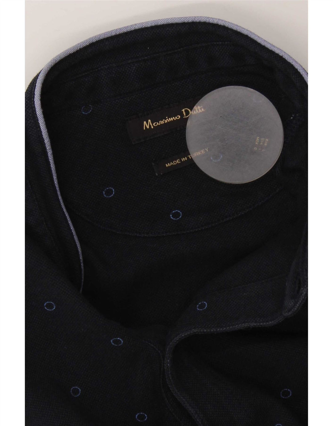 Massimo Dutti Polo Homme Large Bleu Marine À Pois
