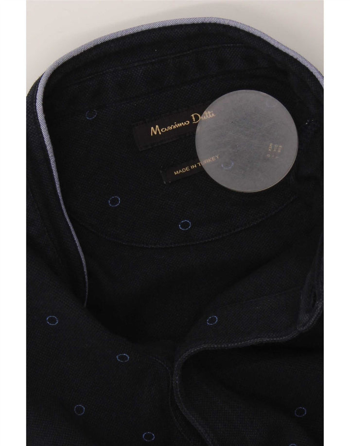 Massimo Dutti Polo Homme Large Bleu Marine À Pois