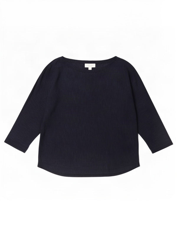 The White Company Womens Label Top manches 3/4 UK 10 petit bleu marine