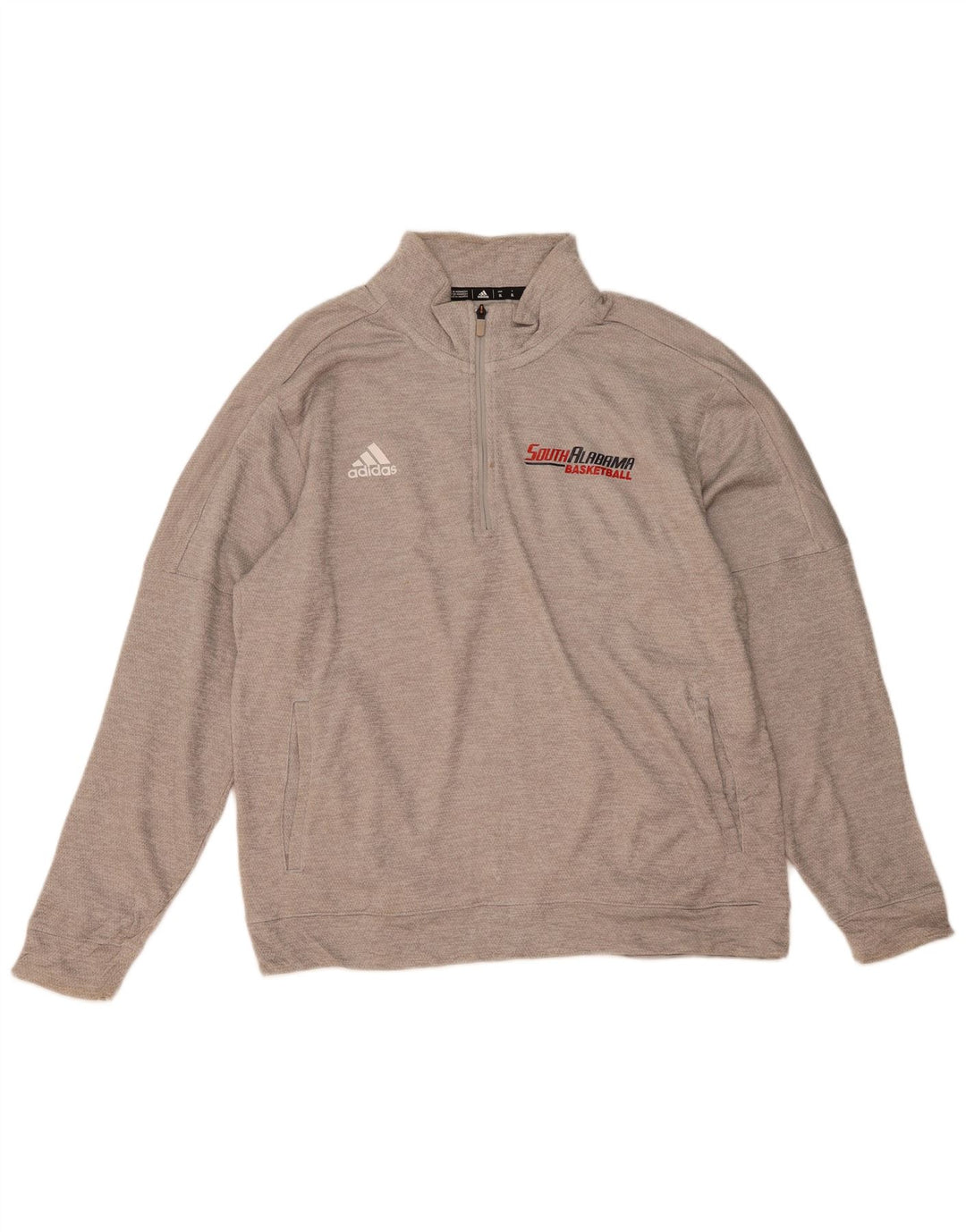 ADIDAS Sweat-shirt graphique à col zippé pour homme XL Gris Polyester