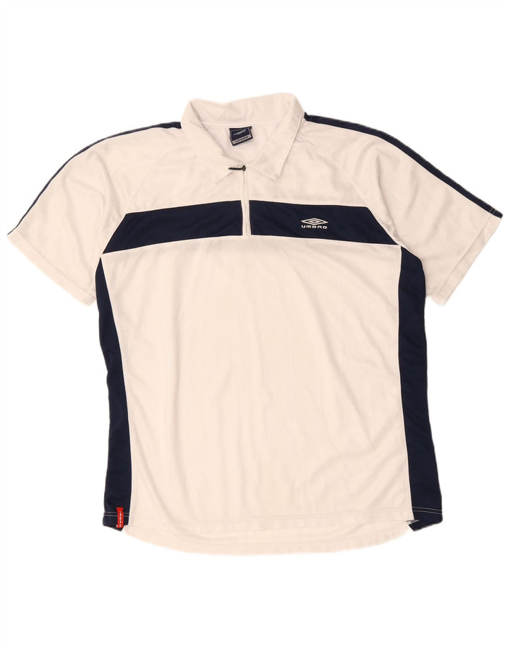 UMBRO Polo Homme XL Blanc Colorblock Polyester