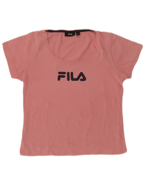 Fila T-shirt graphique pour femme UK 14 Large Rose