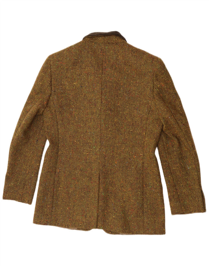 Max Mara Veste blazer à 3 boutons pour femme UK 10 Petit chevron kaki