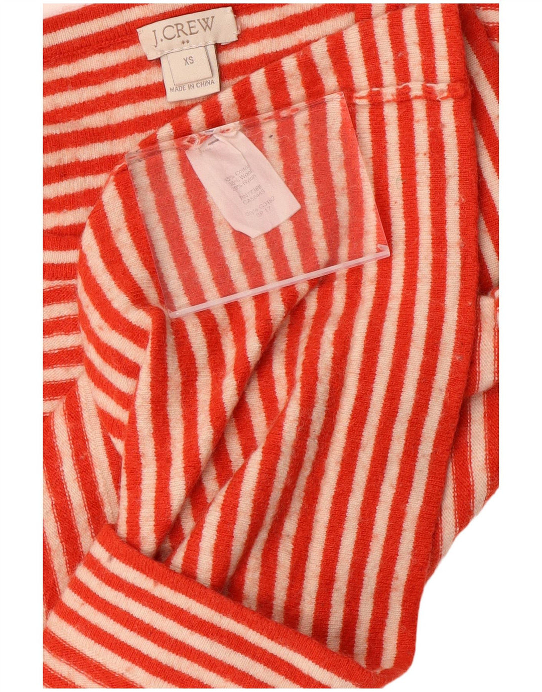 J. CREW Pull col bateau pour femme UK 6 XS Orange rayé