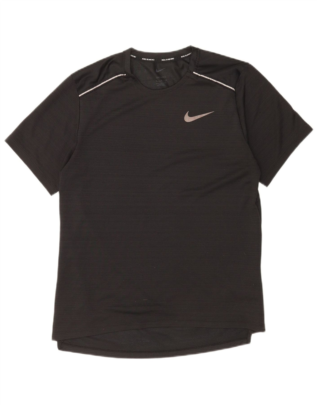 Nike T-shirt Dri Fit pour homme en polyester à fines rayures noires moyennes