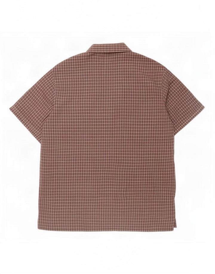 Rohan Chemise à manches courtes pour homme en polyester à carreaux marron moyen
