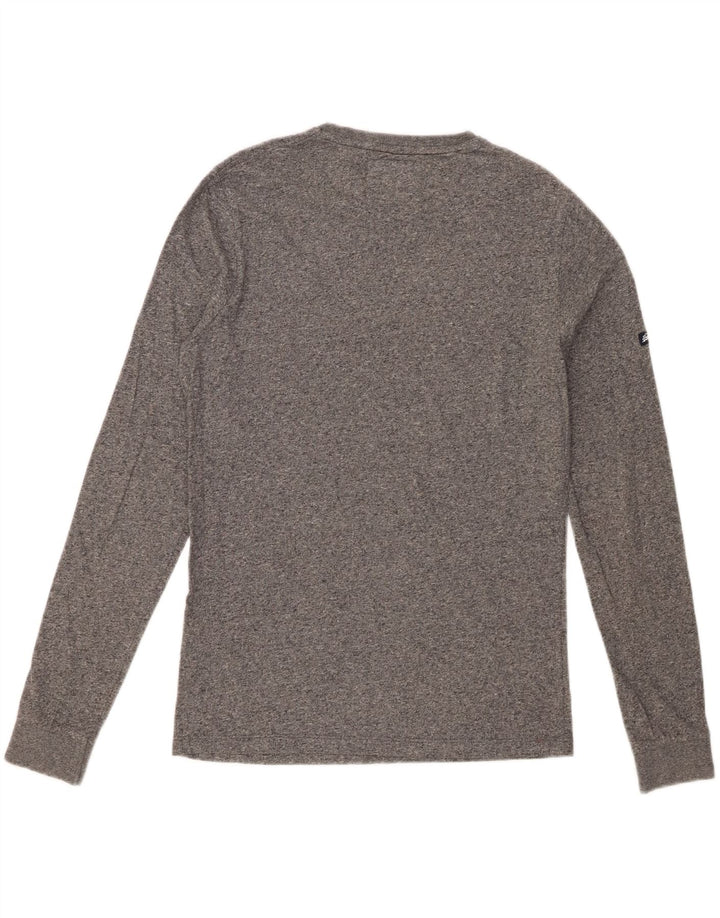 SUPERDRY Homme Top Manches Longues Petit Gris Moucheté Coton