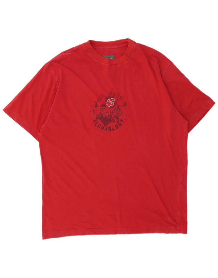 Jack Wolfskin T-shirt graphique pour homme en coton rouge