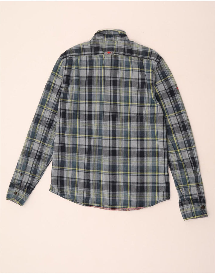 Superdry Chemise en flanelle pour homme 2XL Gris à carreaux en coton