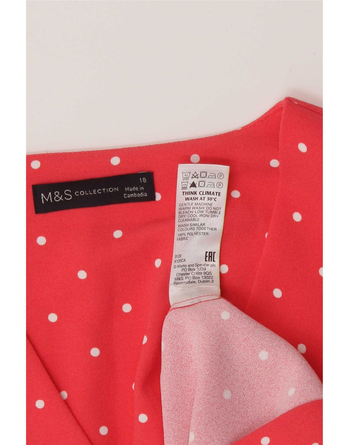 Marks & Spencer Robe droite pour femme UK 18 XL Rose à pois Polyester