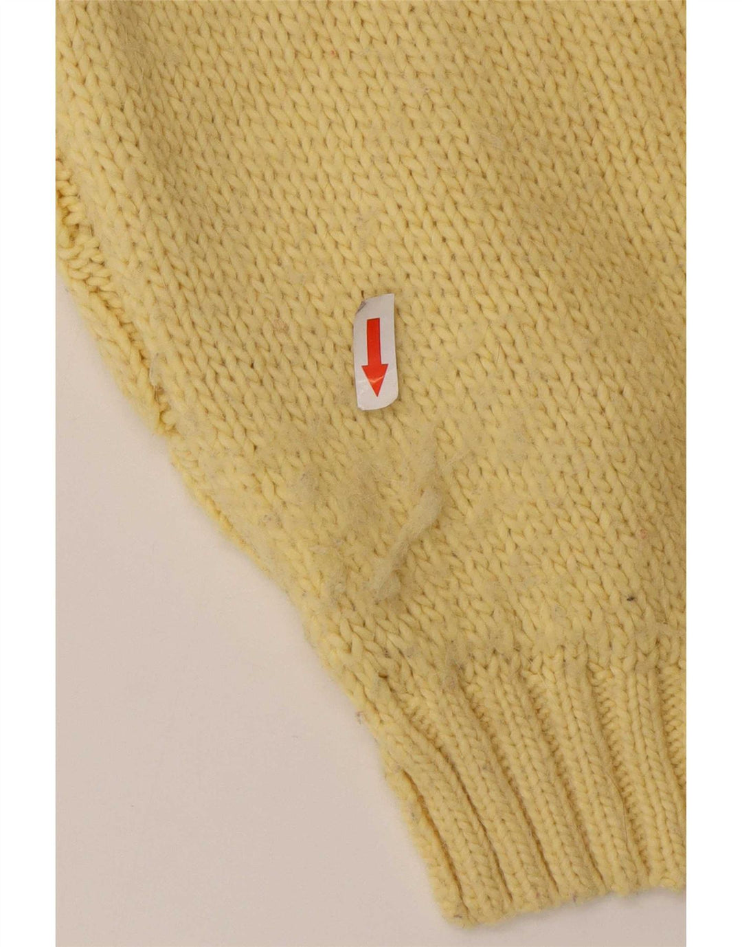 Zara Pull col V pour femme UK 14 Jaune moyen