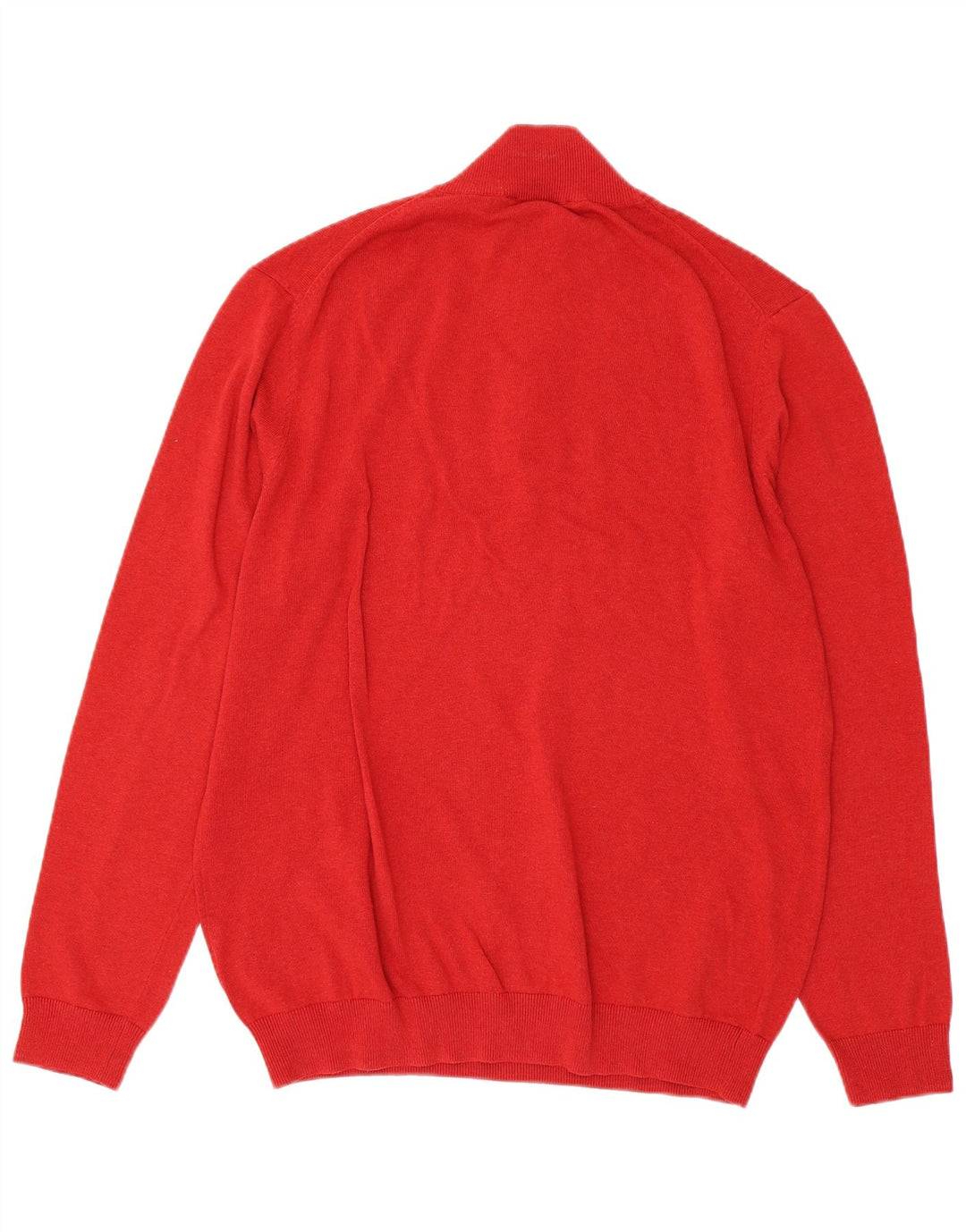 CREW CLOTHING Pull à col zippé pour homme en coton rouge 2XL