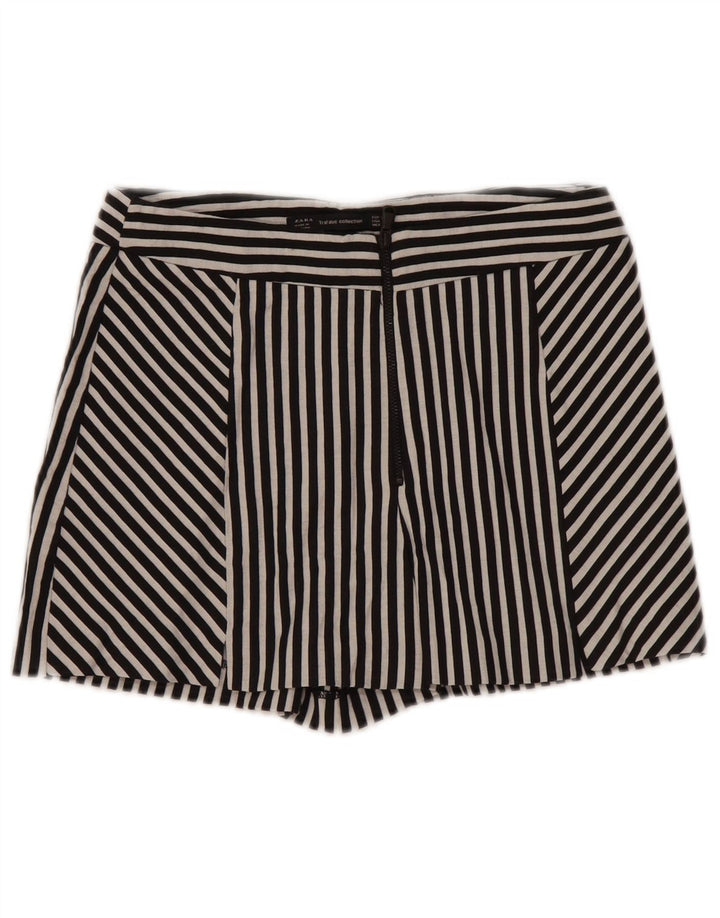 Zara Femme Jupe-short UK 4 XS Coton Rayé Noir