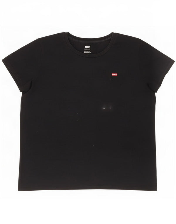 Levi's T-Shirt Perfect Crew Femme UK 20 2XL Noir Coton