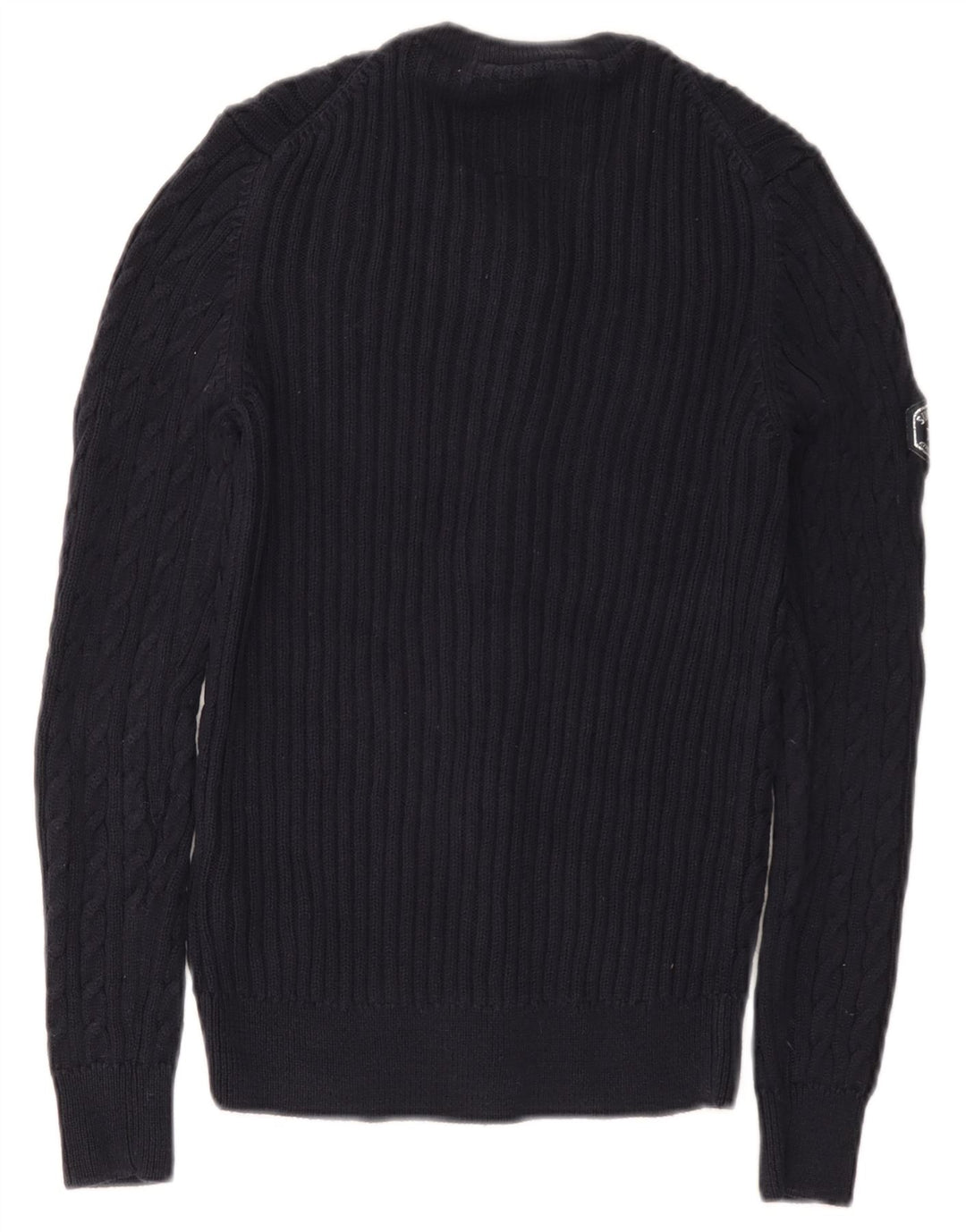 Superdry Pull Cardigan Graphique Femme UK 8 Petit Coton Bleu Marine