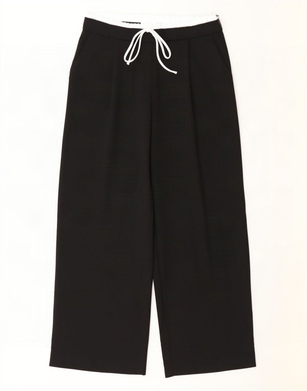 Zara Pantalon large taille haute pour femme Large W30 L30 Noir