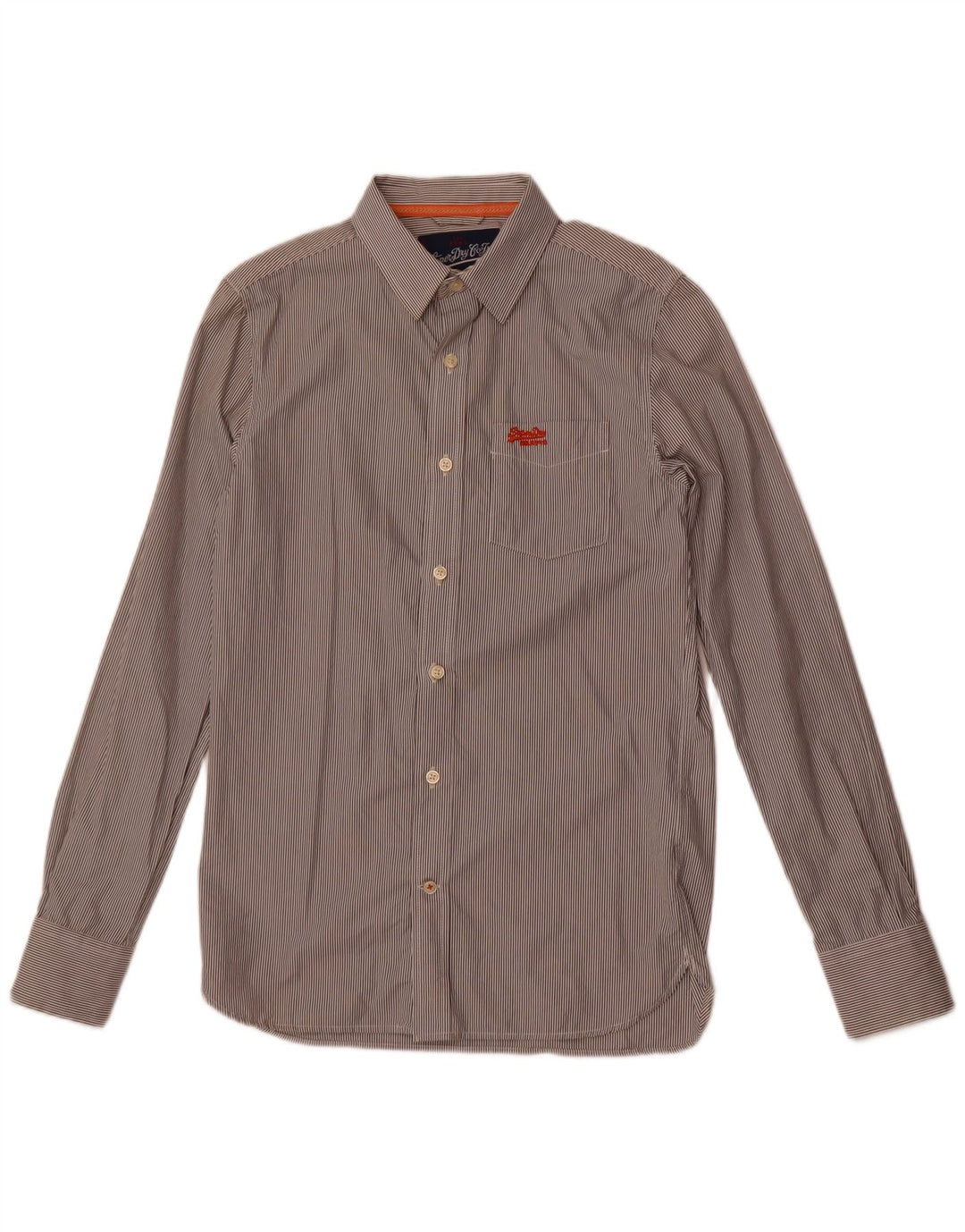 Superdry Chemise Homme Gris Moyen Pinstripe Cotton