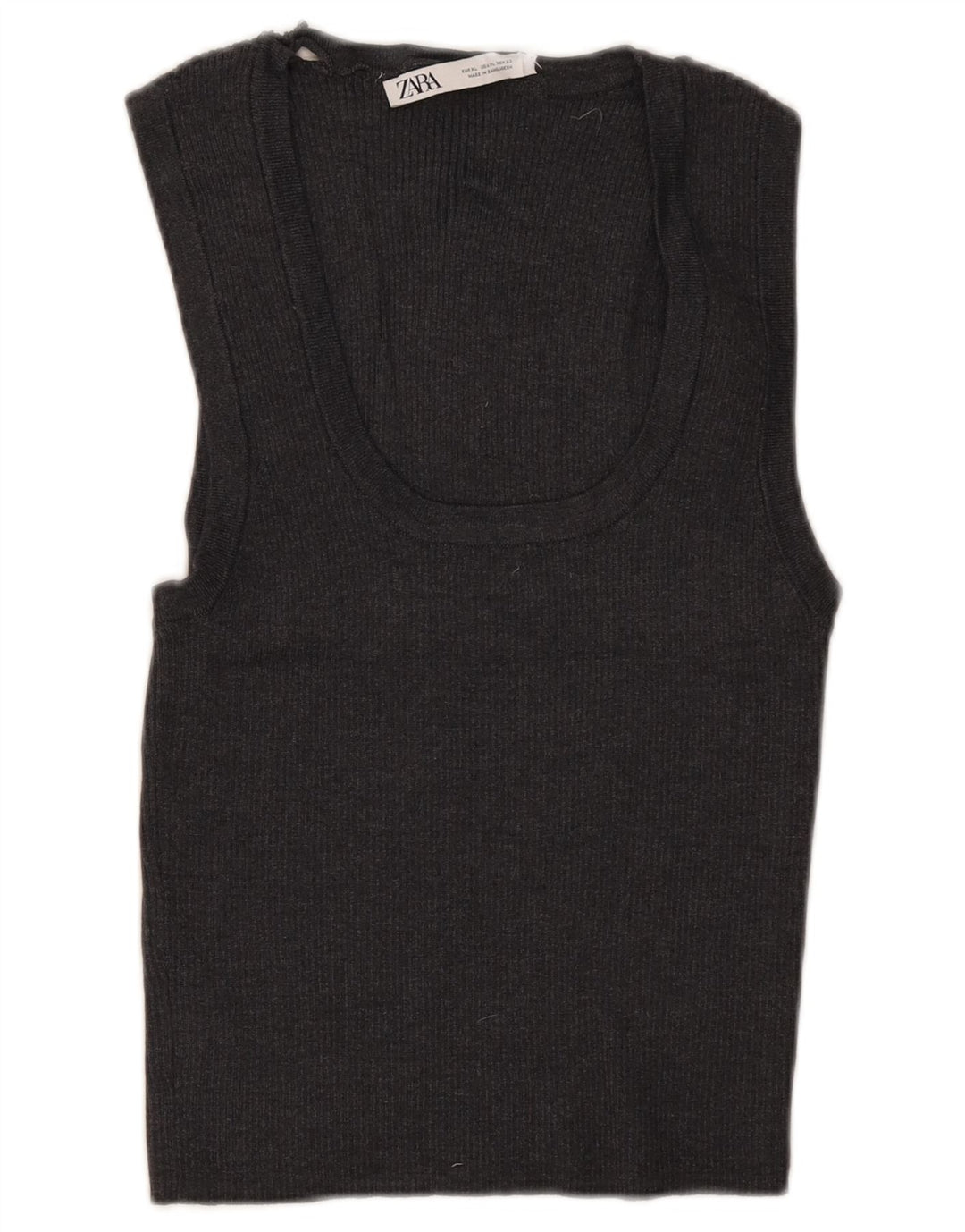 Zara Haut court sans manches pour femme UK 18 XL Gris