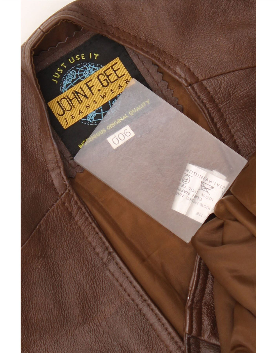 John F Gee Gilet en cuir pour homme XL Marron