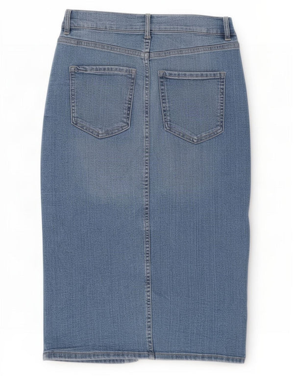 Marks & Spencer Jupe en jean pour femme UK 8 Small W26 Bleu Coton