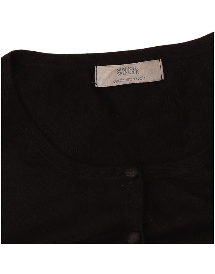 Marks & Spencer Pull Cardigan pour Femme UK 14 Medium Noir