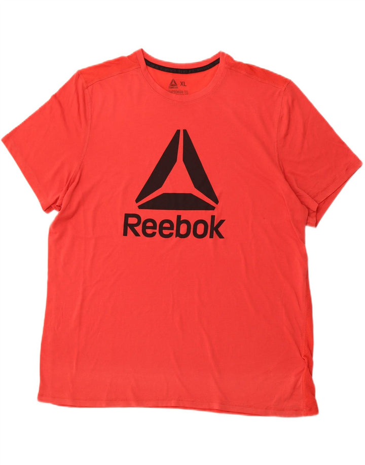 REEBOK T-Shirt Graphique Homme Top XL Rouge Polyester Sports