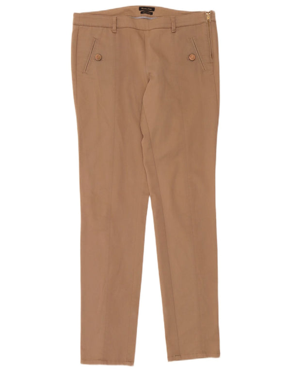 Massimo Dutti Pantalon Chino Slim Femme EU 38 Small W28 L32 Coton Beige