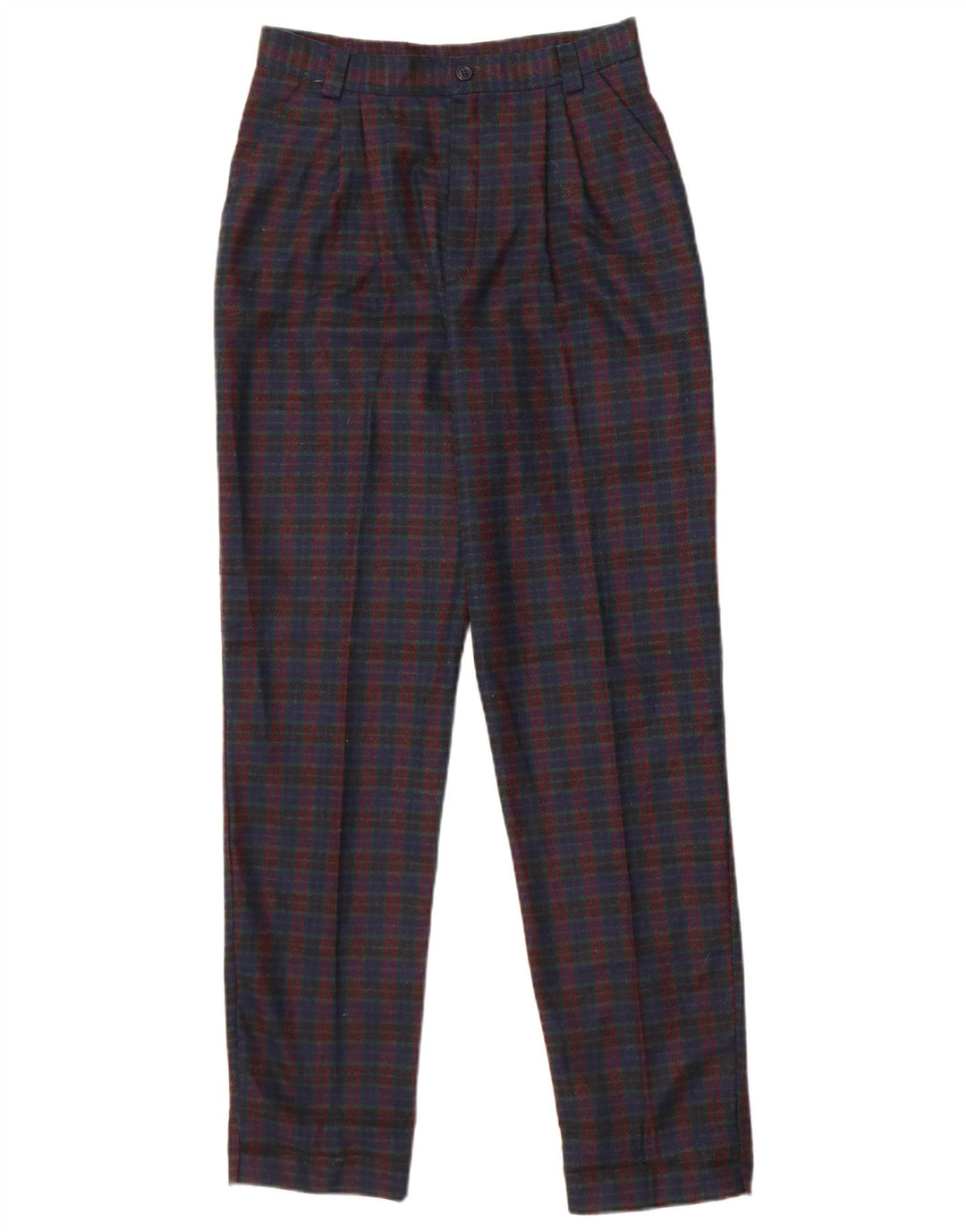 Sivar Pantalon Chino Pegged Femme IT 42 Medium W26 L30 Bleu Marine à Carreaux