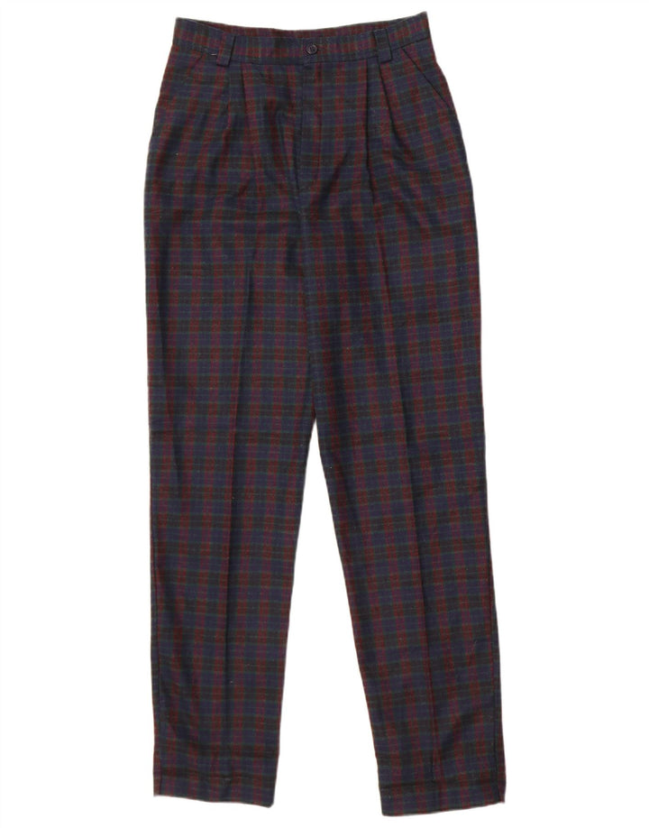 Sivar Pantalon Chino Pegged Femme IT 42 Medium W26 L30 Bleu Marine à Carreaux