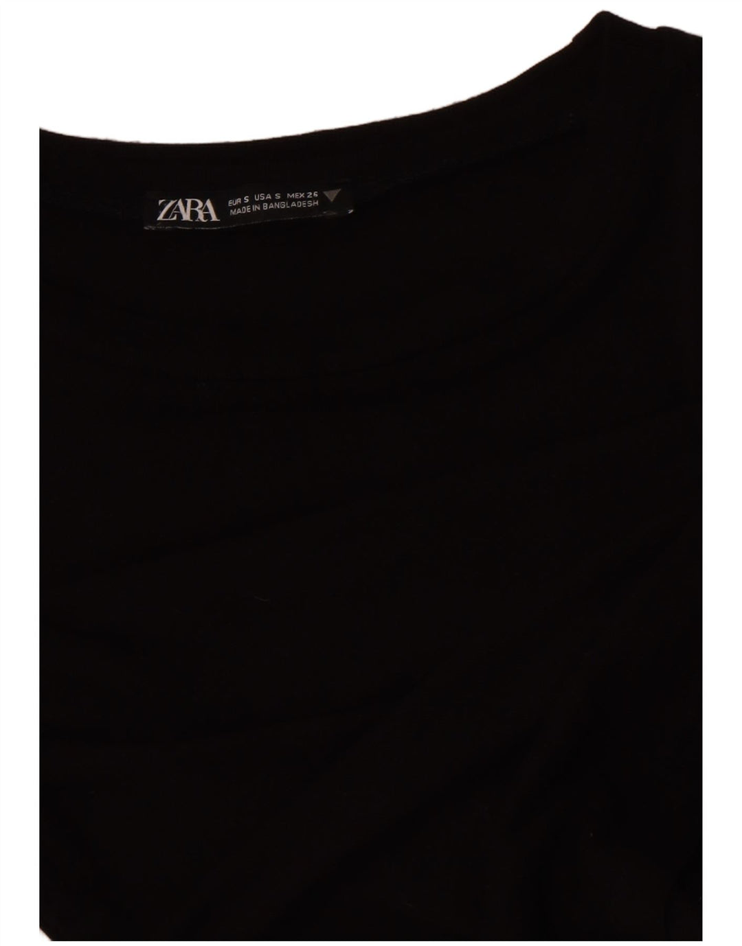 Zara Womens Crop Top Manches Longues UK 8 Petit Noir