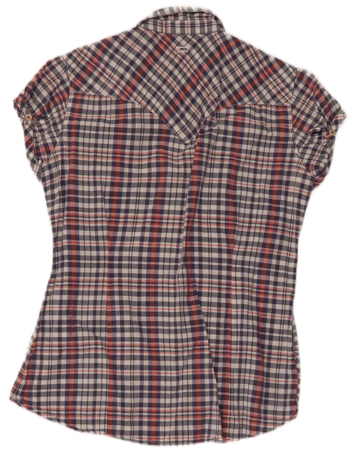 Levi's Chemise à Manches Courtes Femme UK 10 Small Multicolore Check Cotton