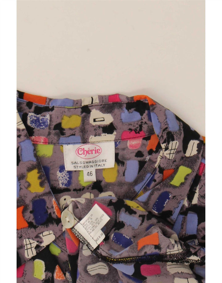cherie Chemisier à manches courtes pour femme IT 46 Large Multicolore Géométrique
