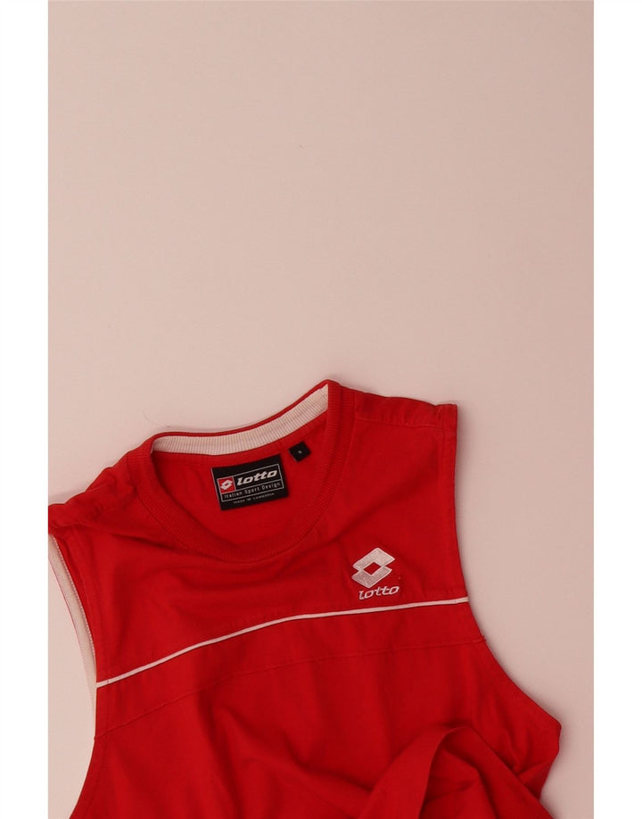 LOTTO Womens Vest Top UK 10 Small Red Vintage Lotto and Second-Hand Lotto from Messina Hembry 
