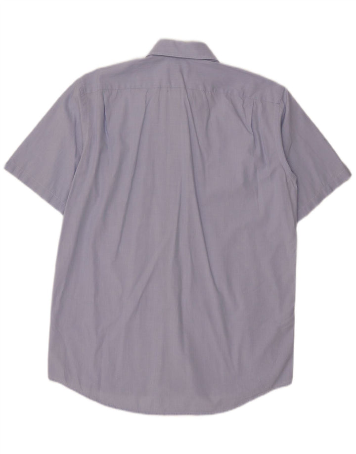 Lacoste Chemise à manches courtes pour hommes Taille 40 Coton bleu moyen
