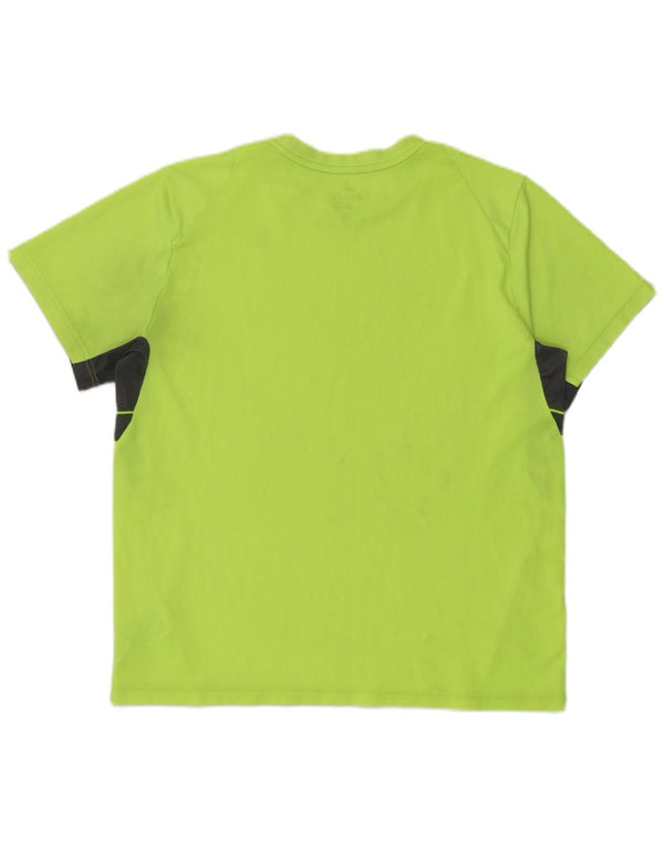 Nike Hommes Dri Fit T-Shirt Top XL Vert Colorblock Polyester