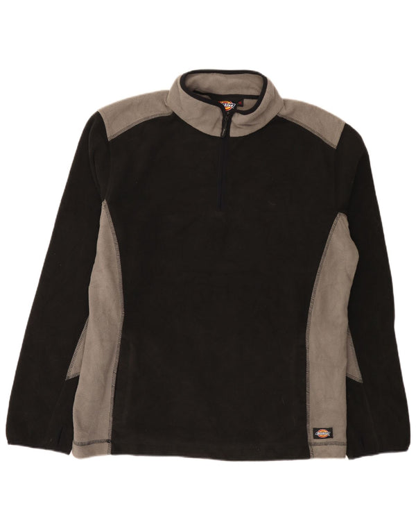 Dickies Pull polaire à col zippé pour homme XL Noir Colorblock Polyester
